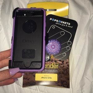 Otter box iPhone 6/6s case with pop socket